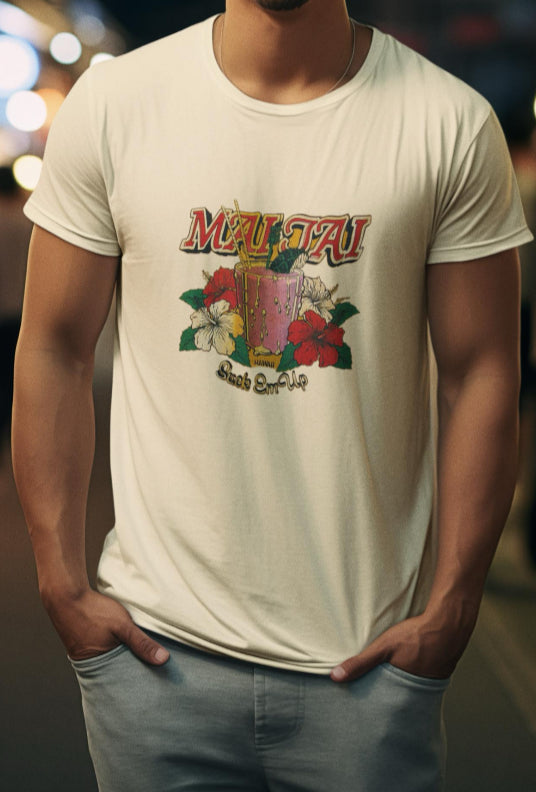 Mai Tais-Vintage inspired print Jersey Short Sleeve Tee