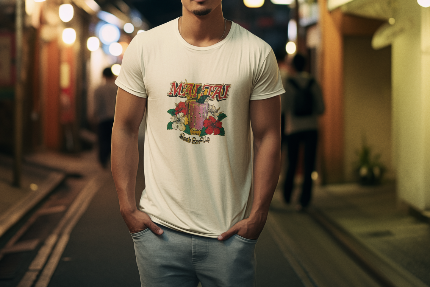 Mai Tais-Vintage inspired print Jersey Short Sleeve Tee