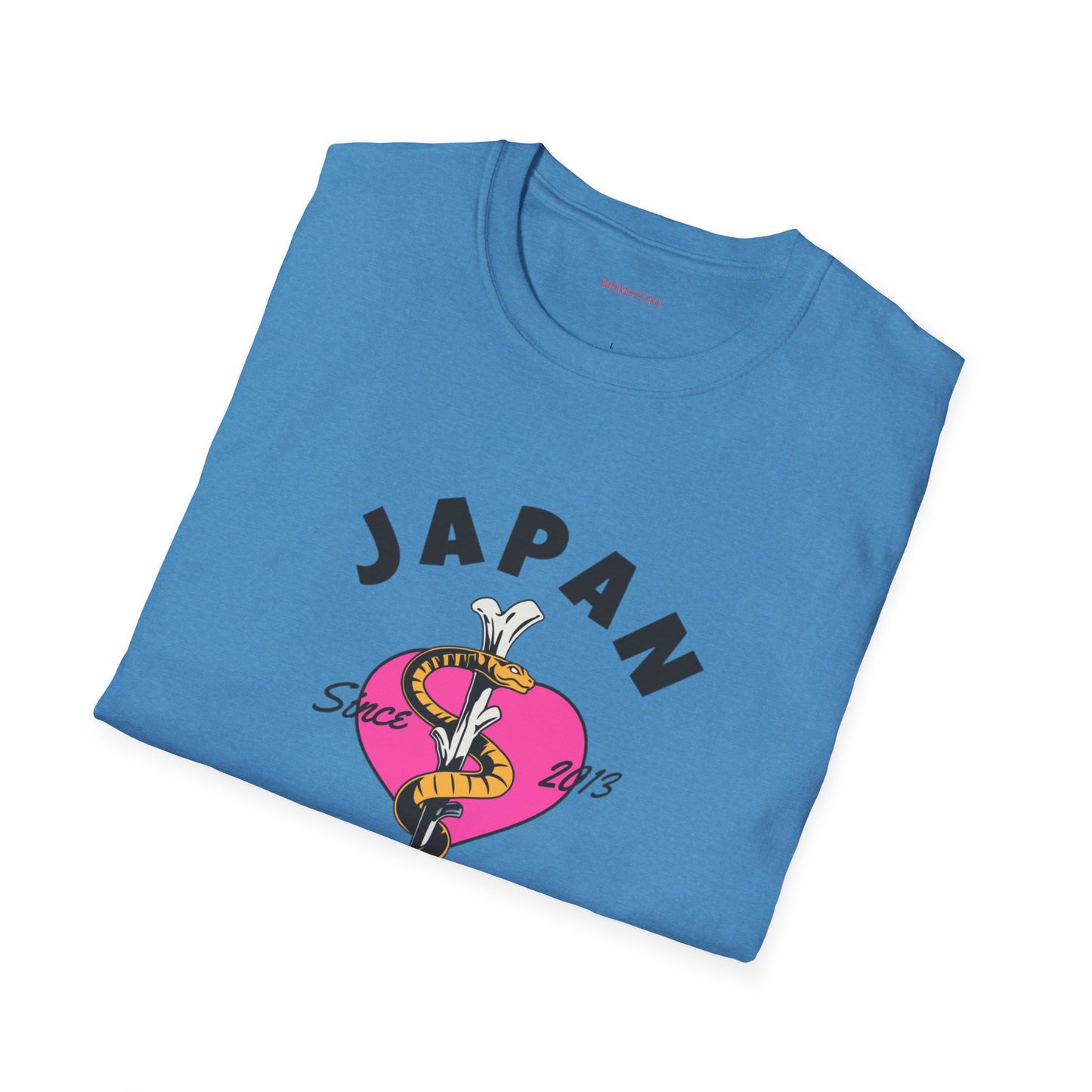 Vintage Japan Ginza Tokyo T-Shirt - Aesthetic Japanese Streetwear, Retro Snake Heart Graphic Tee, Harajuku