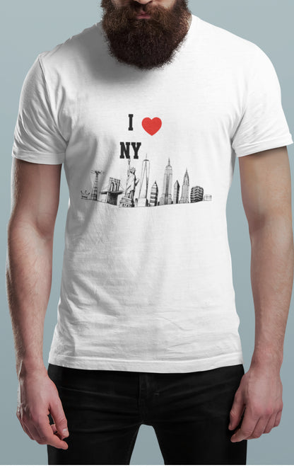 I love NY- slim fit Cotton Crew Tee